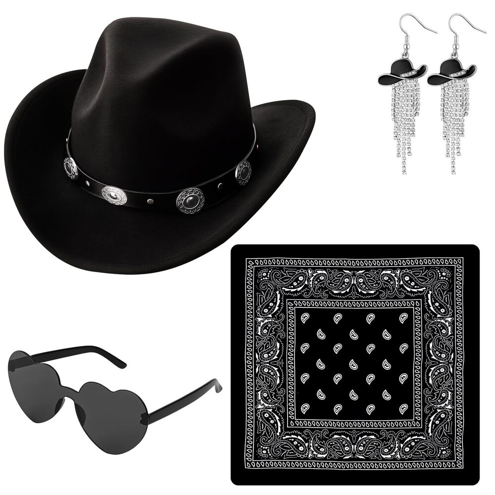 5368 4pcs Cowboy Hats For Rhinestone Tassels Cowgirl Hat
